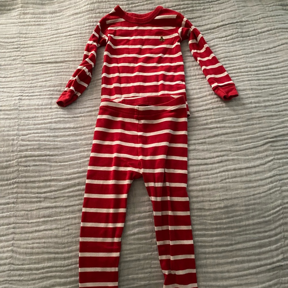 Gap Kids 100% organic cotton red and white stripe PJs 3T
